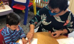 Child learning Child learning with educators assistance